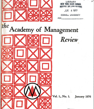 First edition of the Academy of Management Review (AMR)