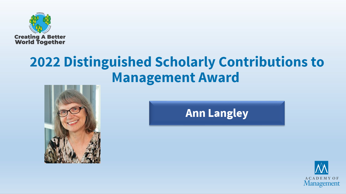 2022CareerAchievementAward_ScholaryContributionstoManagement_Langley_awardsslide