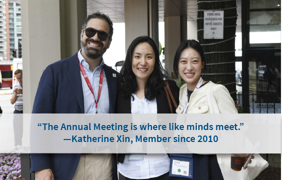 ImageofmemberswithTheAnnualMeetingiswherelikemindsmeetquotefromKatherineXinmembersince2010