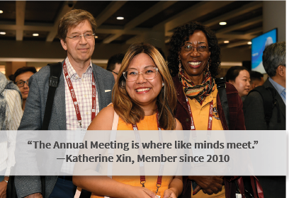 Image of members with Annual Meeting quote